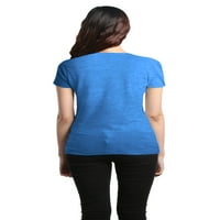 Trgovina4 god Ženska majka nevjerojatna sretna nesebična mama majica V-izrez majica Veliki Heather Royal Blue