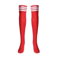 Čarape za žene Pair bedrine visoke čarape preko koljena Djevojke Fudbalske čarape Crvene crvene čarape