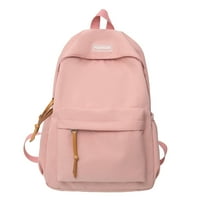 Najlonski modni ruksak casual bombona boja solidne torbe s kurlicama u školi, ružičasti