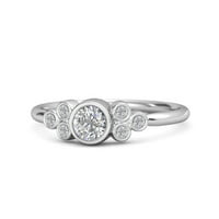 Okrugli oblik bijeli CZ srebrne žene vjenčani prsten naušnice Privjesak Set Ring veličine 7