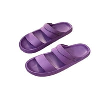 Oucaili unise cipele za plažu na ravnim sandalama Ljeto slajd sandale udobnosti Podesivi stražnji kaiš slajdovi kućni ljubičasti 10.5-11