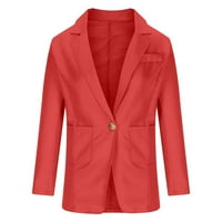 Blazer jakne za žene, modni ženski džepni kaput jakna od čvrstog dugih rukava gornji odjeći