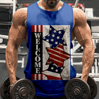 4. jula majica bez rukava za muškarce Američka zastava USA zastava 4. jula Orao grafički teers Retro mišićne majice