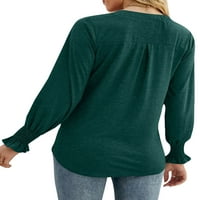 Glookwis ženske košulje dugih rukava V izrez Osnovne majice Tuntic Tops Bluzes