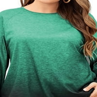 Žene plus veličina labave dugih rukava gradijentna majica za majicu Crew vrat pulover vrh