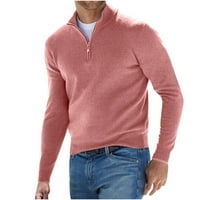 Unleife muns plus džemperi veličine, modni muški vuneni džemper ustajaju ovratnik čvrsti dugi rukav pleteni pulover