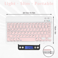 Punjiva bluetooth tastatura i miš kombinirano ultra tanak pune tipkovnice i ergonomski miš za Dell Latitude laptop i sve Bluetooth omogućeno MAC tablet iPad PC laptop - Flamingo Pink