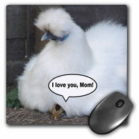 3Droza Slatka pilić kaže da te volim mama smiješna bijela fluftana pileća majčina dana zabavna fotografija životinja - jastučić za miša, by