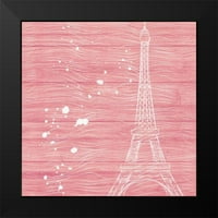 Estete crni moderni uokvireni muzej umjetnički print pod nazivom - ružičasti pariz