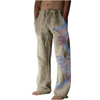 Muške casual pantalone pantalone zalažu pamučne platnene od tiskane vrećice sa dnevnim boravke visokog