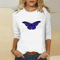 Dyegold Plus veličine za žene rukav teen djevojke modna krekane bluze od poliesterskih majica za žene