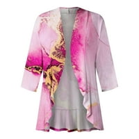 Kimonos za žene Casual Qwang Lagane kardigance za žene, meka otvoreni prednji cariganski rukav za ruffles