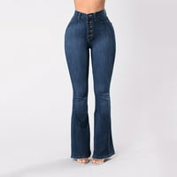 Cethrio Womens Jeans Classic- Ležerne modne modne mornarske ženske duge hlače veličine 4xl