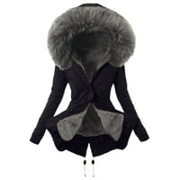 Tking Fashion Dame obloge ženske zimske tople debele duge jakne kapuljače - XXXL