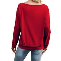 Žene Slouchy majice Halloween bundeve dugih rukava dugih rukava, pulover jesen Halloween Print ogrlica