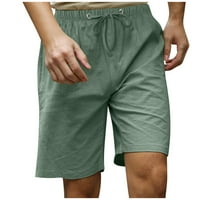 Clearsance YoHome Muške kratke hlače Modna casual pamučna konopska konoplja Čvrsta boja plaža Hlače hlače zelena 4xl