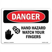 Prijavi se OS-DS-A-710-L- In. OSHA OPASNOSNA ZNAČA - Opasnost od ruke gledajte prste