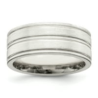 Karat u karatsu sterling srebrni široki opseg četkani ravna kantalna maštovita prstena -12.5