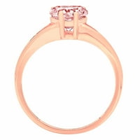 1.0ct Heart rez ružičasti simulirani dijamant 14K ruže zlatni godišnjica za angažman prsten veličine