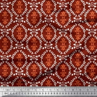 Soimoi Crvena pamučna proizvodna tkanina FILIGREE DAMASK Ispis tkanina od dvorišta široka