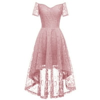 Ženske haljine Dužina gležnja kratkih rukava Ležerna Ležerna Ljetna haljina čipka V-izrez Pink 2xl