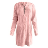 Ženski zvjerice - džemper sa zglobovima VOLJENI BROJ Pletene haljine, ružičaste, xxl