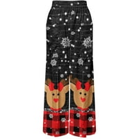 Symoidni ženske casual pantalone - Božićni vintage casual labave hlače casual široke noge pantalone