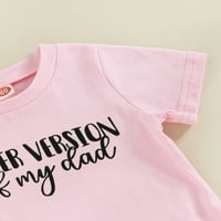 Aturuste 1- godina Toddler Baby Girl Bell Donja Outfit Pisma Ispišite majicu kratkih rukava Top cvjetne