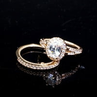 Anvazise Wone zvoni Vintage ShinyPlaing Geometrijska pjenušava ukras dvobojna guska jaja Fau Gem Vjenčani angažman prstenje nakit poklon za godišnjicu 10