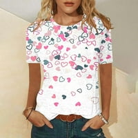 Olyvenn Save Big Tunic T košulje za žene Modne dame bluza Ljubav Srce Ispiši kratki rukav Valentine