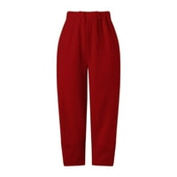 Entyinea Jogger Dukseri za muškarce Izvlačenje elastične struke vrećaste dukseve Y2K labave hlače sa džepom crvene l