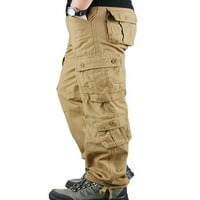 Muški joggers hlače duge višestruki džepovi na otvorenom modna casual jogging cool pant elastična wais planinarske pantalone crna- 36