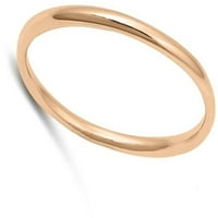Tanki ružni zlatni tonski prsten. Sterling Silver Band nakit ženski muški unisni veličine 10