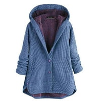 Scyoekwg Zimska odjeća za žene duge dukseve kaputi Tuničke zimske pamučne jakne pletene ležerne duksere