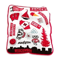 Wisconsin Badgers 50 '' 60 '' Native Raschel plišani bake