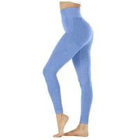 Ženske plus veličine Hlače modne žene Hip Beampless točka visoke brzine struka suhe hlače Fitness joga hlače smanjile tamno plavu 8