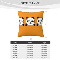 Dekorativni jastuk, smiješni crtani panda kvadratni kauč Dekorativni pleteni jastuk, 22 x22