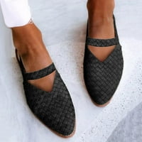 Honeeladyy ženske šiljaste ravne cipele tkale casual cipele s čvrstim udobnim sandalama cipele za žene