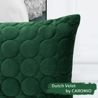 Lunsy Set Velvet Rated jastučni poklopci bacaju jastuk za razvlačenje za sofa spavaće sobe, tamno zelena,