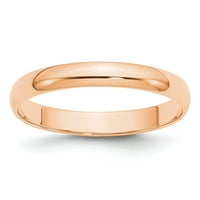 10K ružičasto zlato obične klasične kupole Muški vjenčani prsten veličine 13.5