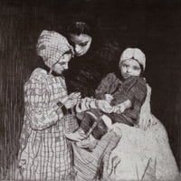 Lekcija pletenja. Od jetkanja W Lee Hankey iz knjige Dečija knjiga princeze Marie-Josë objavljena 1916.