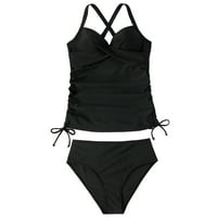 Žene Halter Crt Sramruits Letch Push Up Kupanje odijelo Tummy Side Tie Twist Prednji ruširani kupaći