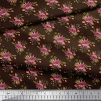 Soimoi Brown baršun tkanina odlazi i chrysanthemum cvjetni tkanini otisci sa dvorištem širom