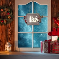 Garhelper drveni viseći znak sa lampicama, santa claus i jeleni božićni ukras za kućnu zidu