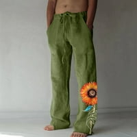 SNGXGN velike i visoke hlače za muškarce Muški Twill opušteni fit teretni pant zeleni 2xl