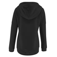 Hoodies za žene dukseve dugih rukava ženske dukseve vrhovi tiskane casual gumb niz džep dugih rukava fragarn