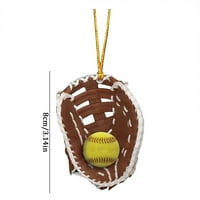 Personalizirana softball rukavica ukras Softball Custom Custom Name Ornament Softball rukavica Ljubitelj