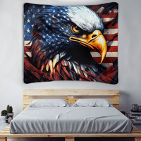 Fraigo Sjedinjene Američke Države Stripe zastava za obveznica za tapisel, vintage američka orao zastava za nezavisnost Zidna pokrivač za zaštitu za kućnu pozadinu Studijsko delo Dekor Dnevna soba Spavaća kreveta prekrivač, 39.4 x29.5