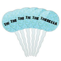 Theressa Cupcake Pick Toppers - set - plavih mrlja