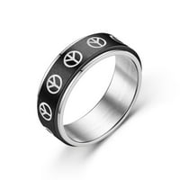 Četkani mat titanijum od nehrđajućeg čelika Klasični primarni prsten anksioznost prstena za vjenčanje
